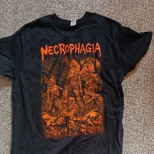 Necrophagia - Limited Edition Halloween Black and Orange Graphic T-Shirt